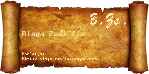 Blaga Zsófia névjegykártya