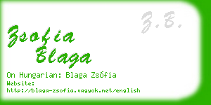 zsofia blaga business card